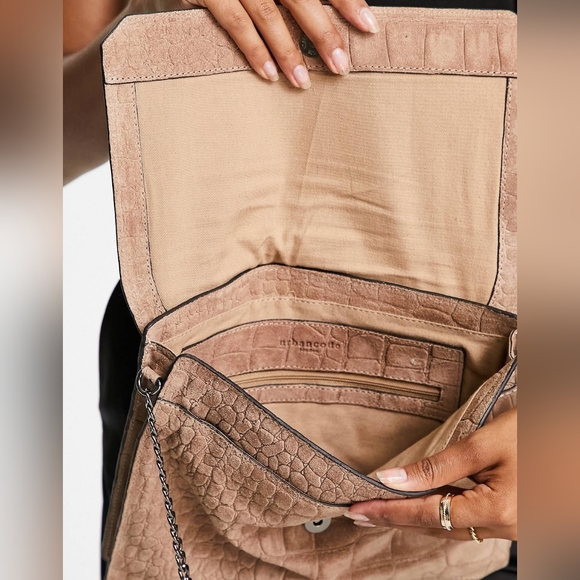 Urbancode Bags Urbancode Leather Croc Crossbody Bag In Taupe Poshmark